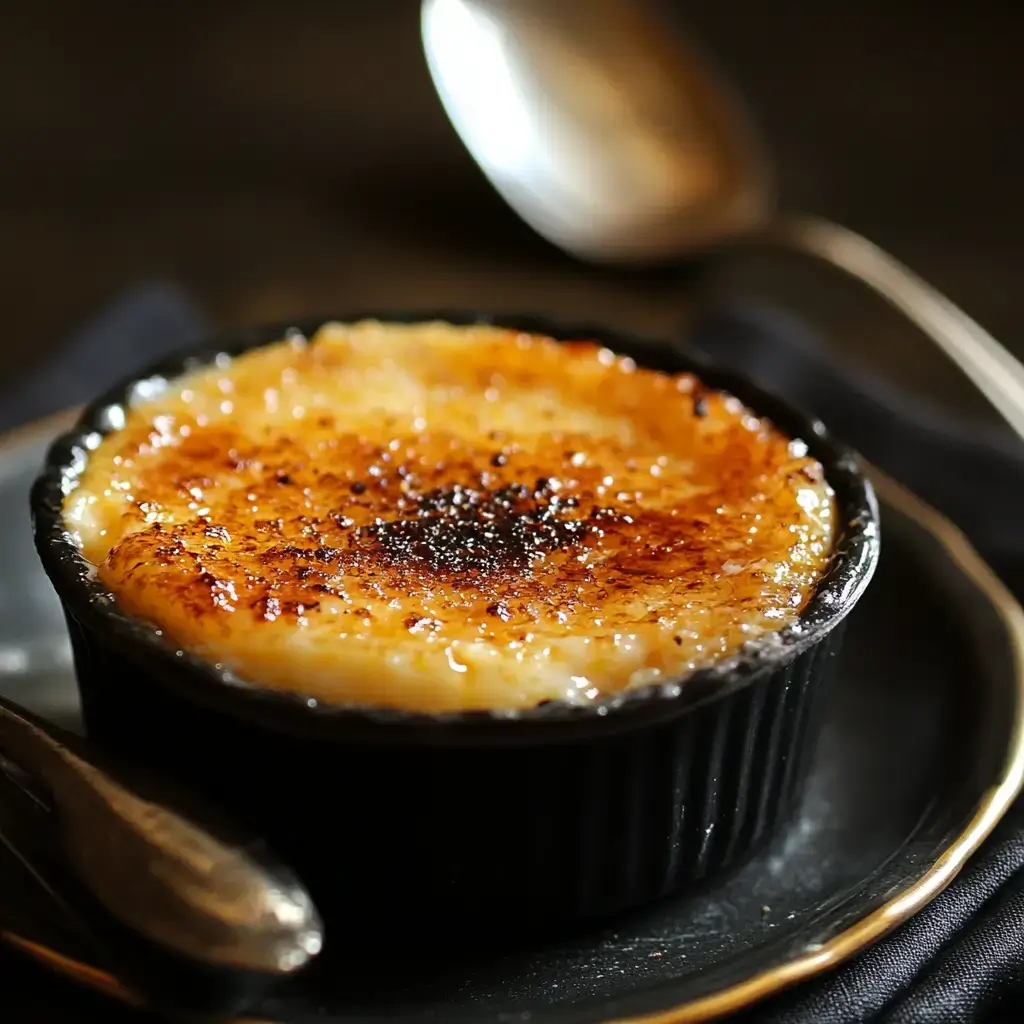 Delicious crab crème brûlée served in ramekins with a golden caramelized sugar top, perfect for special occasions