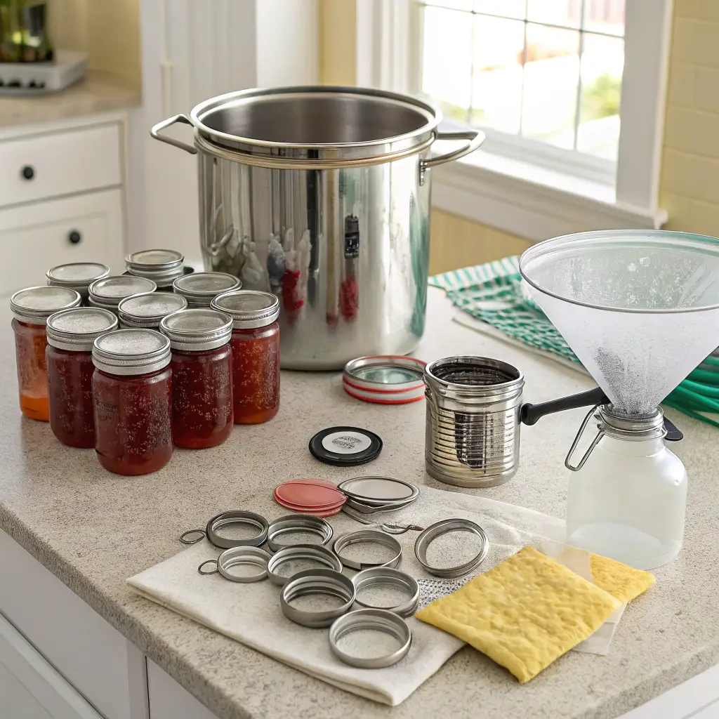 A cozy kitchen counter with jars of yummy jam, shiny lids, and a big pot. It looks like someone is getting ready to make more tasty treats! The sunlight coming through the window makes everything feel warm and inviting.


A cozy kitchen counter with jars of yummy jam, shiny lids, and a big pot. It looks like someone is getting ready to make more tasty treats! The sunlight coming through the window makes everything feel warm and inviting.